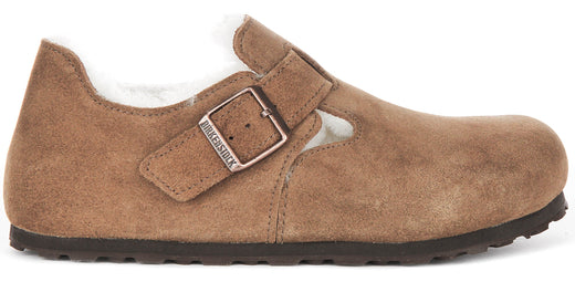 Birkenstock London Klompen | Bruin suède leer voor dames