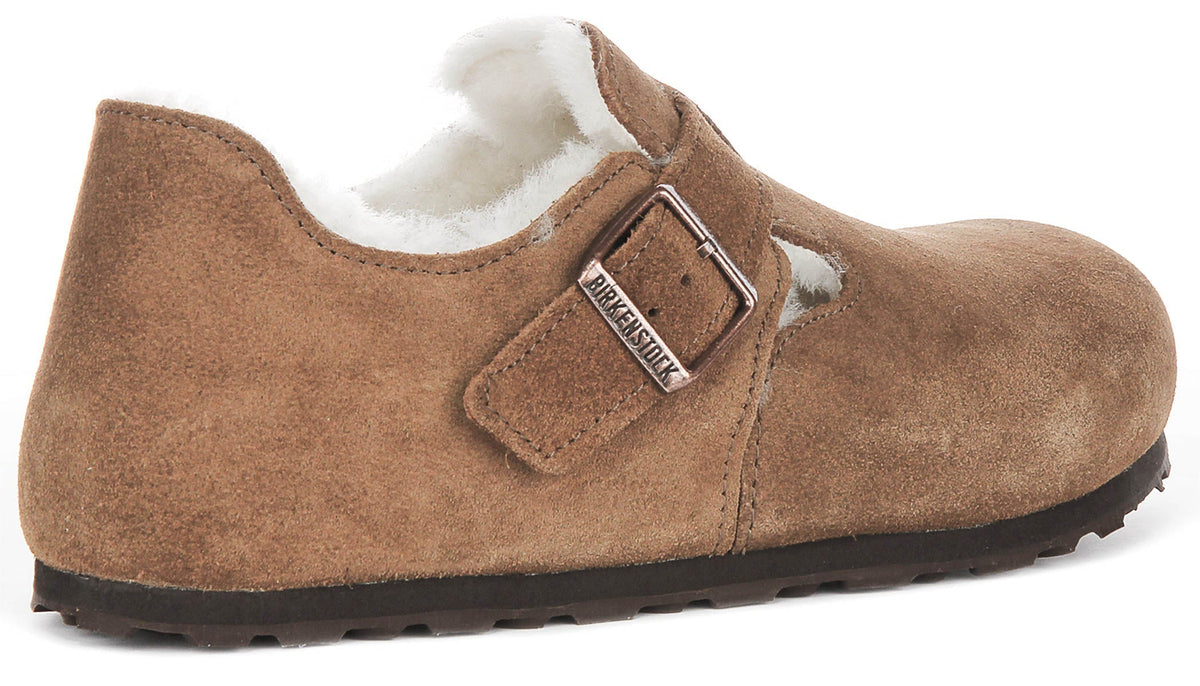 Birkenstock London Klompen | Bruin suède leer voor dames