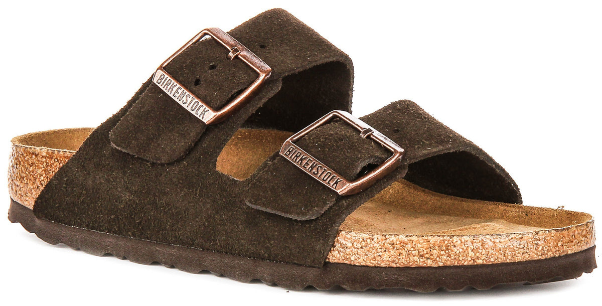 Birkenstock Arizona Sandalen | Mokka suède leer - Zacht voetbed voor dames en heren - Smalle pasvorm