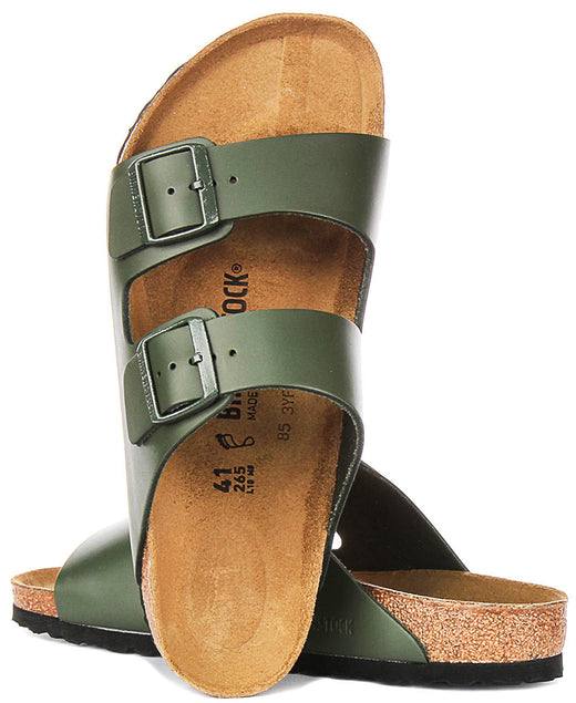 Birkenstock Arizona Sandalen | Olijfgroen Birko-Flor voor Dames en Heren - Normale Pasvorm