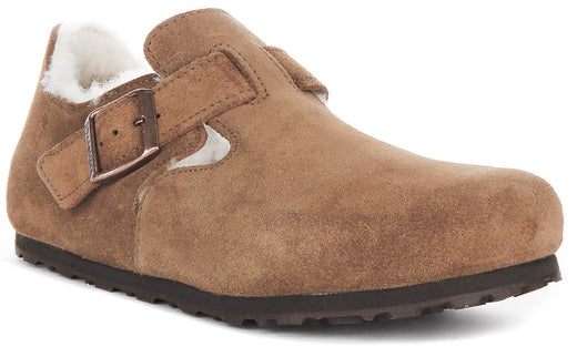 Birkenstock London Klompen | Bruin suède leer voor dames