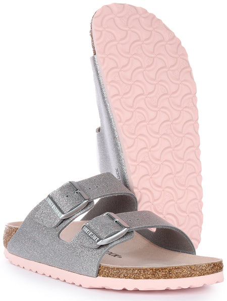 Sandales Arizona Birkenstock | Birko-Flor argent pour femme