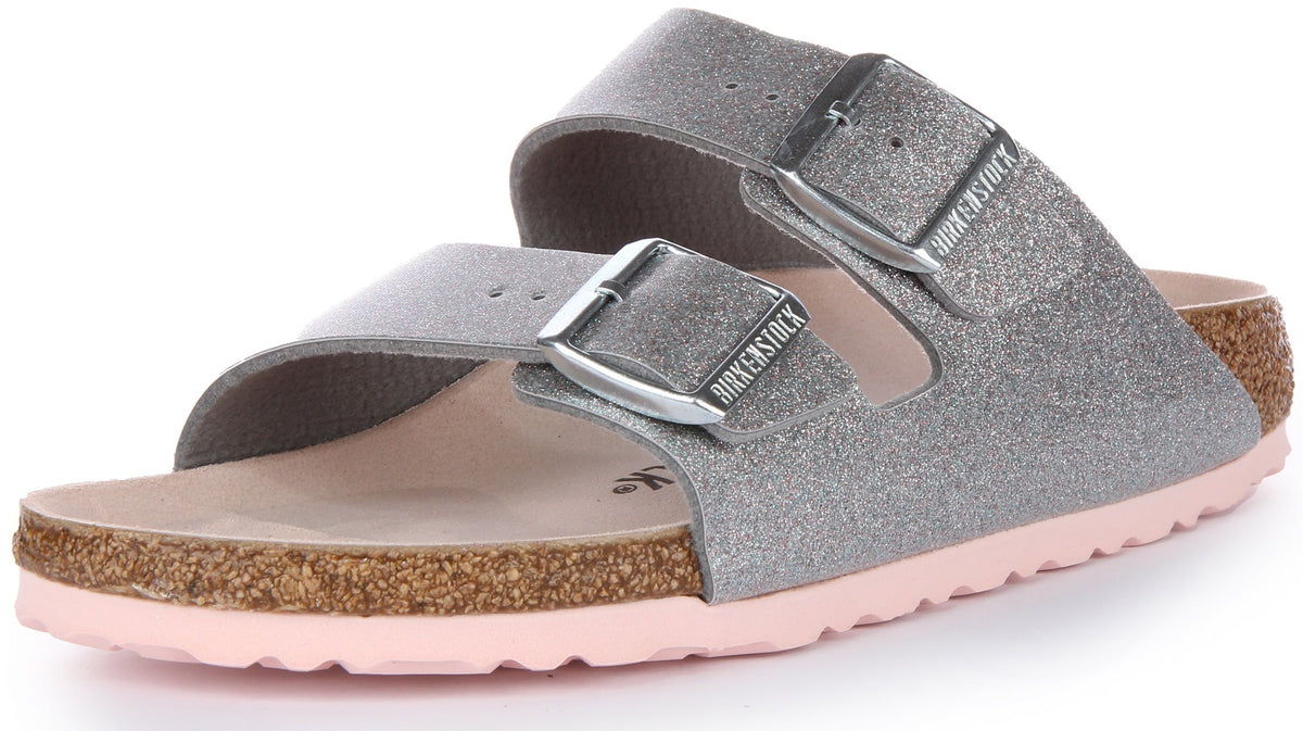 Sandales Arizona Birkenstock | Birko-Flor argent pour femme