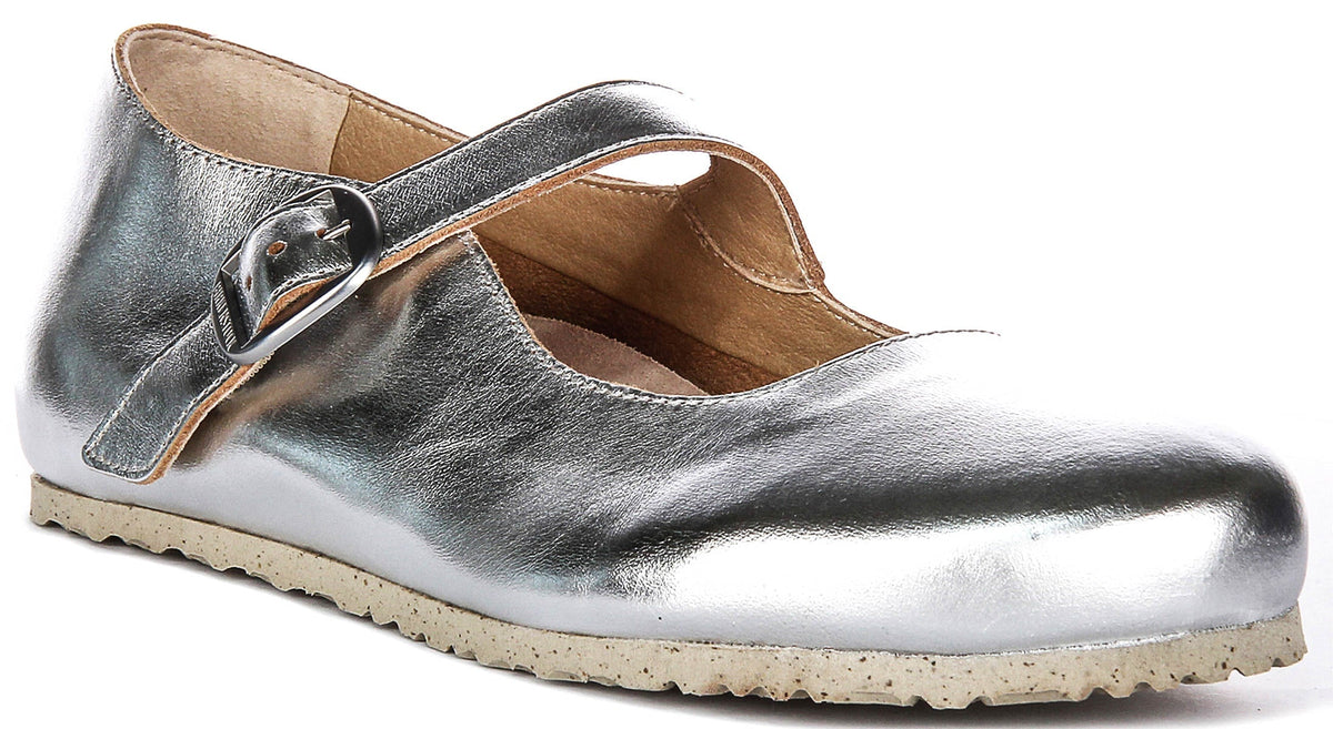 Birkenstock Tracy-schoenen | Bovenmateriaal met zilveren Birkenstock-kenmerk voor dames en heren