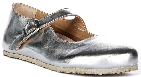 Birkenstock Tracy-schoenen | Bovenmateriaal met zilveren Birkenstock-kenmerk voor dames en heren