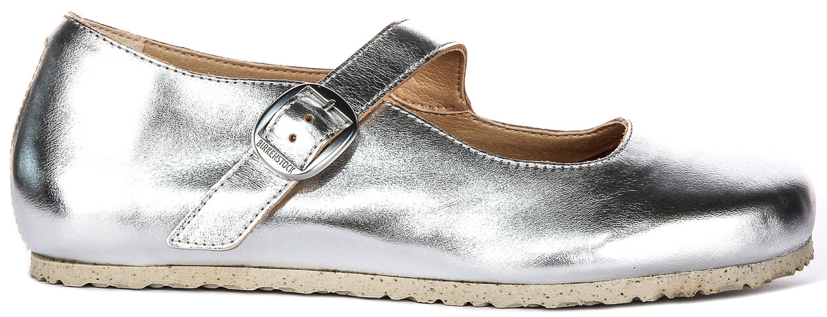 Birkenstock Tracy-schoenen | Bovenmateriaal met zilveren Birkenstock-kenmerk voor dames en heren