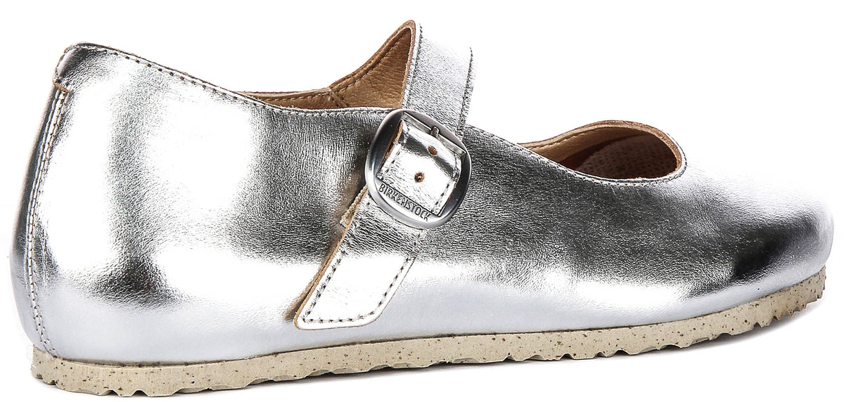 Birkenstock Tracy-schoenen | Bovenmateriaal met zilveren Birkenstock-kenmerk voor dames en heren
