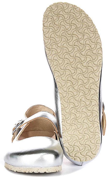 Birkenstock Tracy-schoenen | Bovenmateriaal met zilveren Birkenstock-kenmerk voor dames en heren
